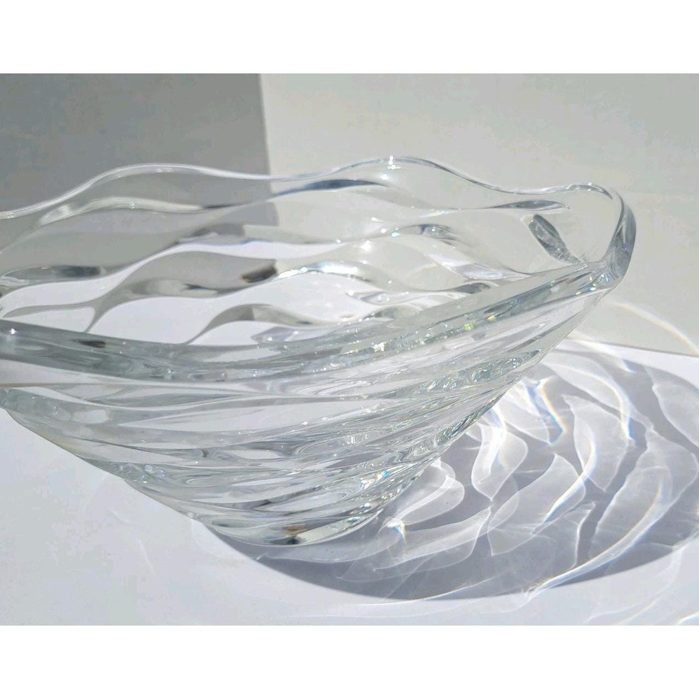Vtg NOS Noble Excellence Bowl Clear 24% Lead Crystal Hand Blown Hand Cut. 11 - Picture 4 of 7